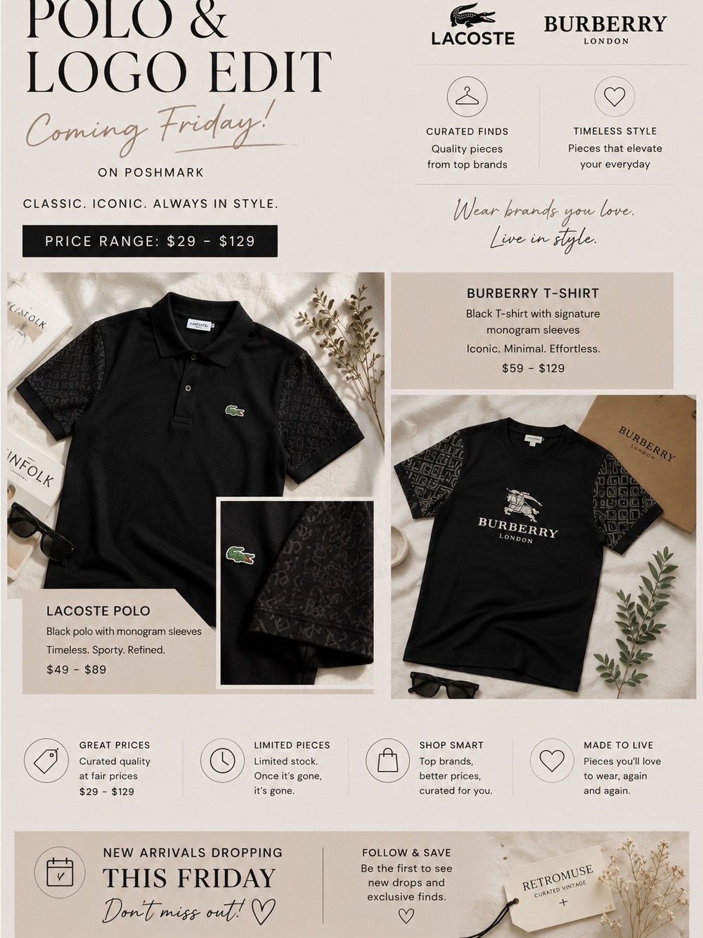 Burberry Black Graphic Logo T‑Shirt